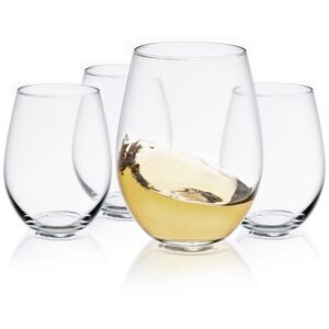 JoyJolt -  Spirits Stemless Wine Glasses Set of 4 Win Clear